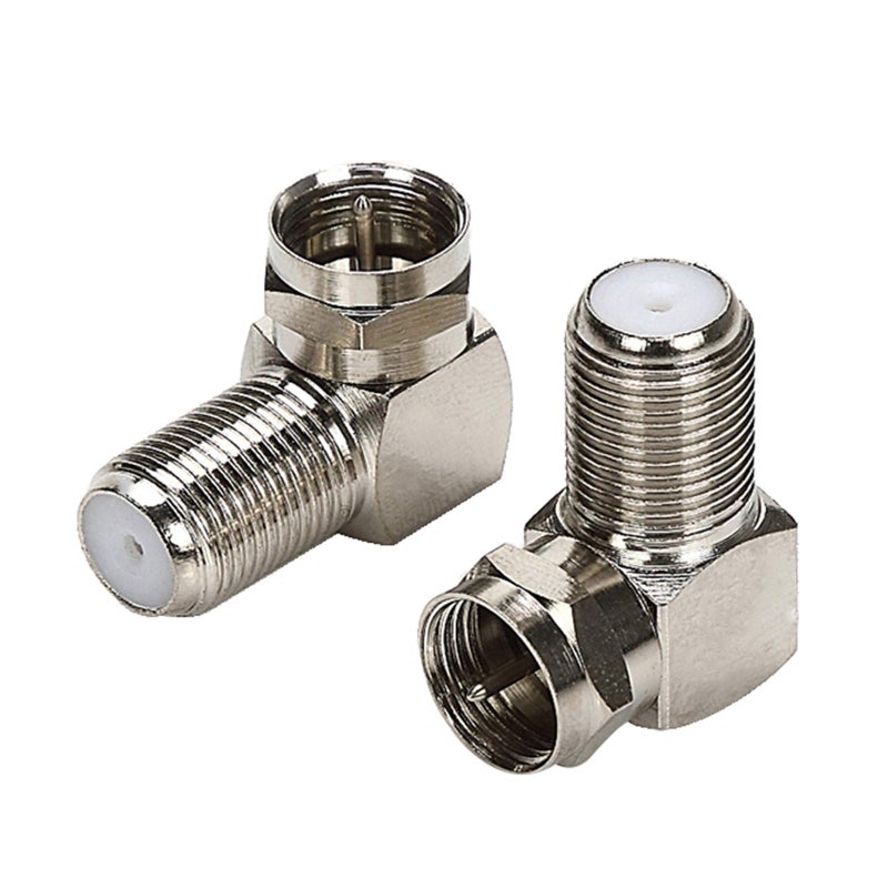 TLS.eagle F Type Right Angle 90 Degree Male to Female Cable Connector Coax Adapter Pack of 2 - Image 1